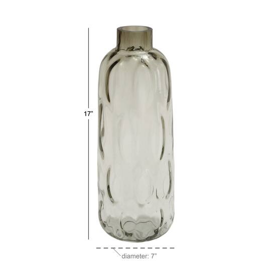 17" Gray Coastal Glass Vase